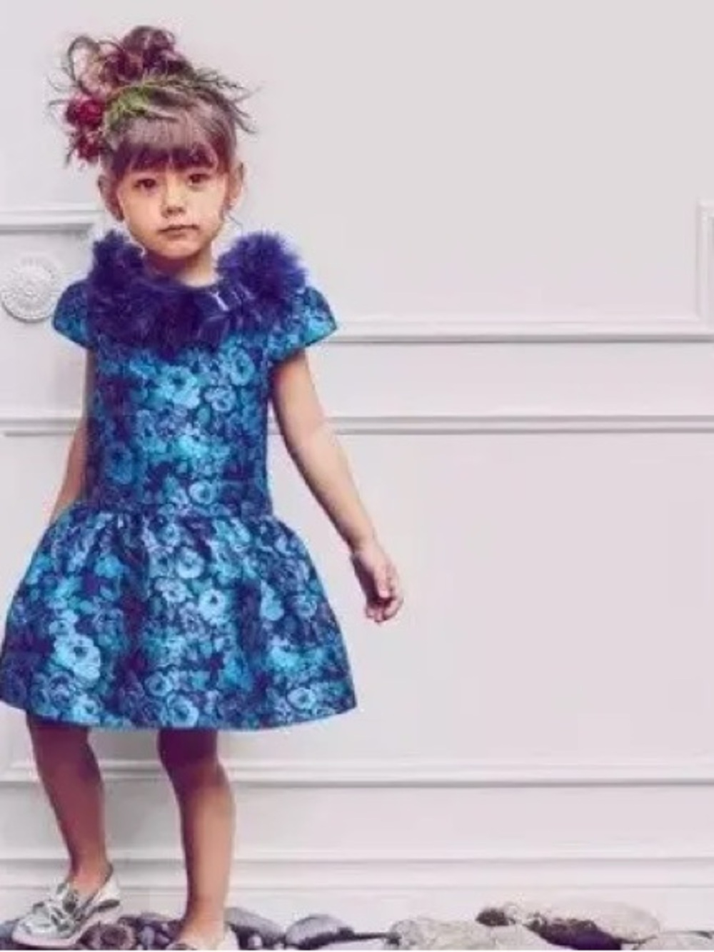 Janie And Jack Cerulean
Floral Jacquard Dress Girls
Size 6
